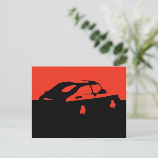 Saab 900 SPG/Aero - Rood op donker briefkaart (Staand voorkant)