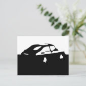 Saab 900 SPG/Aero — zwart op licht briefkaart (Staand voorkant)