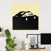 Saab 900 SPG/Aero - Zwart op lichtcrème poster (Thuiskantoor)