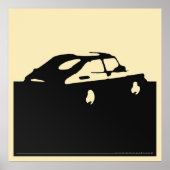 Saab 900 SPG/Aero - Zwart op lichtcrème poster (Voorkant)