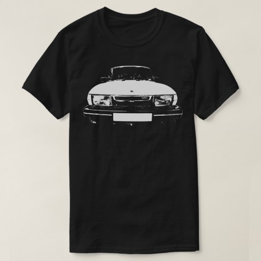 Saab 900 Turbo 1980s klassieke monoblock wit T-shirt (Design voorkant)