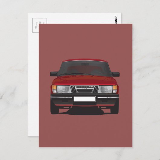 Saab 900 turbo (rood) briefkaart (Voorkant / Achterkant)