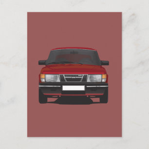 Saab 900 turbo (rood) briefkaart