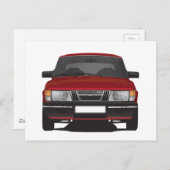Saab 900 turbo (rood) briefkaart (Voorkant / Achterkant)