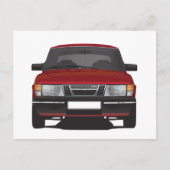 Saab 900 turbo (rood) briefkaart (Voorkant)