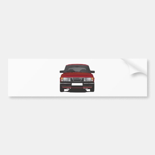 Saab 900 turbo (rood) bumpersticker (Voorkant)