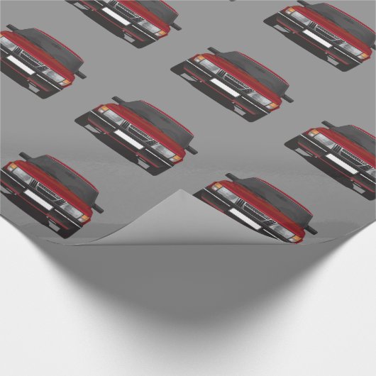 Saab 900 turbo (rood) cadeaupapier (Hoek)