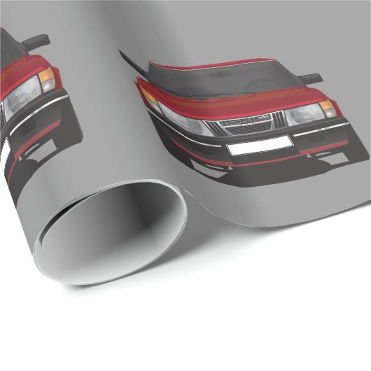 Saab 900 turbo (rood) cadeaupapier (Rol Hoek)