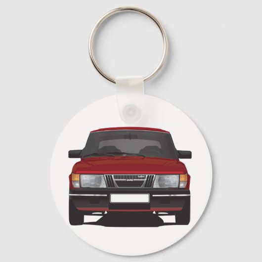 Saab 900 turbo (rood) sleutelhanger (Voorkant)