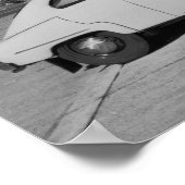 Saab 93b  1958 zwart-wit foto poster (Hoek)