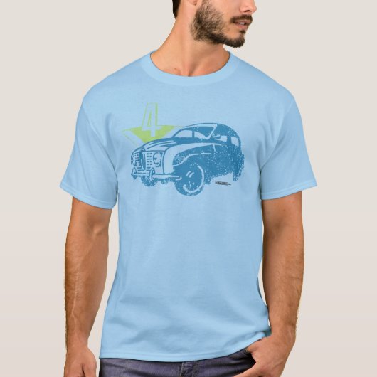 Saab 96 V4, in nood T-shirt (Voorkant)
