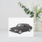 Saab 99 zwart briefkaart (Staand voorkant)