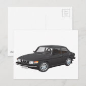 Saab 99 zwart briefkaart (Voorkant / Achterkant)