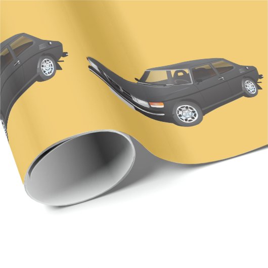 Saab 99 zwart cadeaupapier (Rol Hoek)
