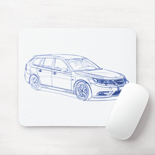 Saab 9-3 Combi 2009 Muismat (Met muis)