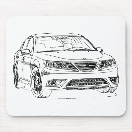 Saab 9-3 Turbo X 2008 Muismat (Voorkant)
