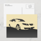 Saab 9-5 voorzijde Aero - Kool op crèmeachtergrond Briefkaart (Voorkant / Achterkant)