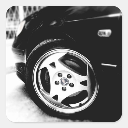 Saab Aero (klingon) wiel Vierkante Sticker (Voorkant)