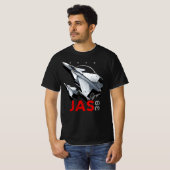 Saab JAS39 Gripen Zweeds Fighterjet Vliegtuig T-shirt (Voorkant volledig)