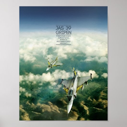 Saab JAS 39 Gripen poster (Voorkant)
