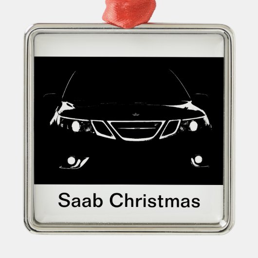 Saab Kerstmis Metalen Ornament (Voorkant)