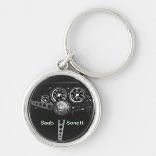 Saab Sonett-ronde Sleutelhanger