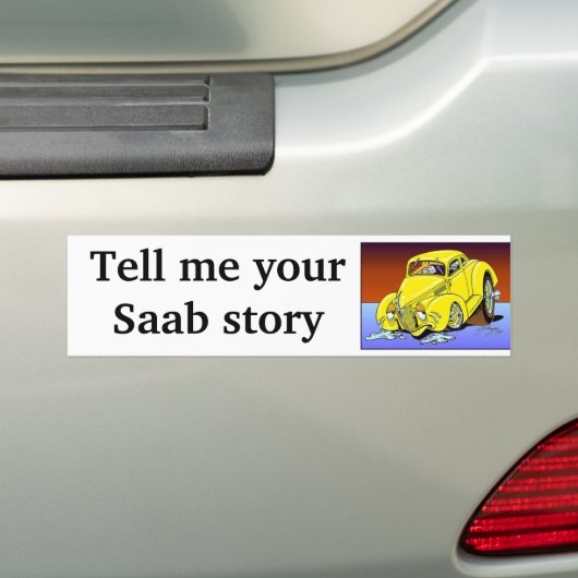 Saab-verhaal Bumpersticker (Op auto)