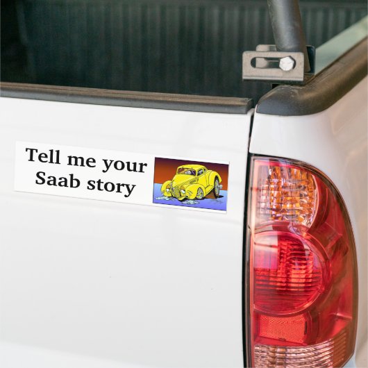 Saab-verhaal Bumpersticker (Op Truck)