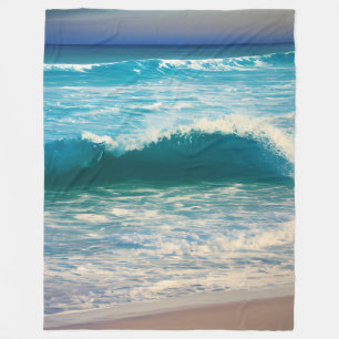 Saacape Blue Ocean Wave Fleece Deken