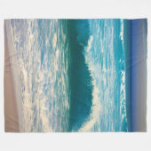 Saacape Blue Ocean Wave Fleece Deken (Voorkant (Horizontaal))