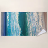 Saacape Blue Ocean Wave Strandlaken (Voorkant)