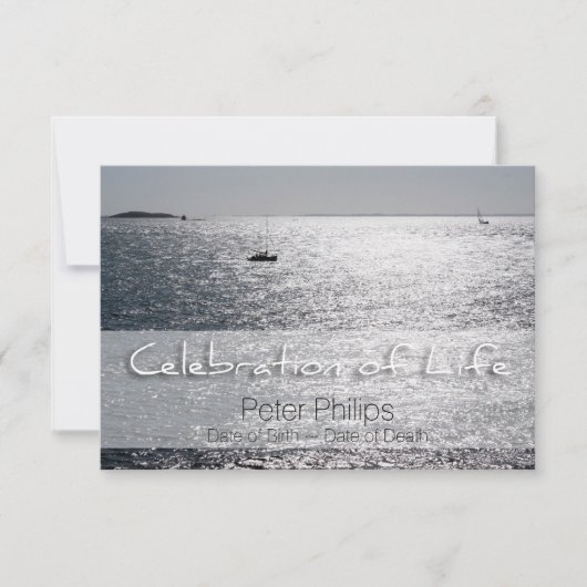 Saacape Celebration of Life Funeral Announcement Kaart (Voorkant)