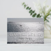 Saacape Celebration of Life Funeral Announcement Kaart (Staand voorkant)