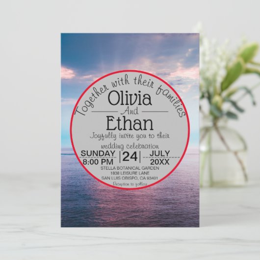 Saacape strand blue sky Weddenschap Kaart (Staand voorkant)