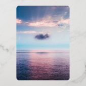 Saacape strandblauw hemel Weddenschap Folie uitnod Folie Uitnodiging (Achterkant)