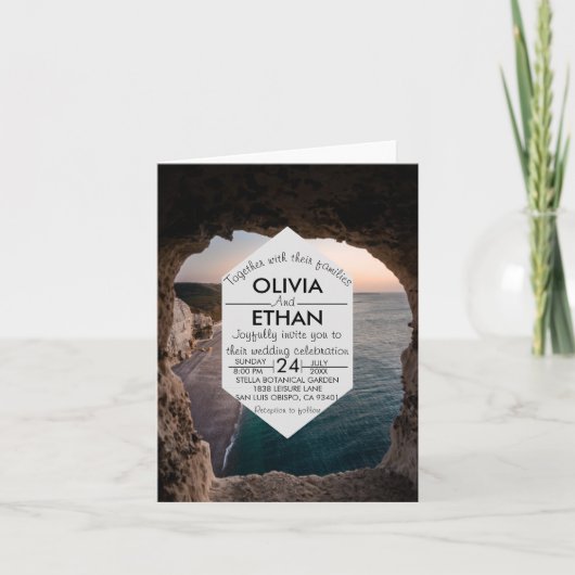 Saacape strandfeest bruiloft uitnodiging (Voorkant)