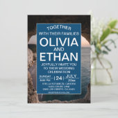 Saacape strandfeest bruiloft uitnodiging (Staand voorkant)