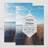 Saacape strandfeest bruiloft uitnodiging (Voorkant / Achterkant)