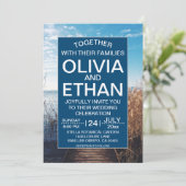 Saacape strandfeest bruiloft uitnodiging (Staand voorkant)