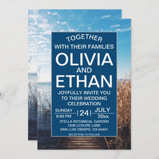 Saacape strandfeest bruiloft uitnodiging (Voorkant / Achterkant)