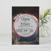 Saacape strandfeest bruiloft uitnodiging (Staand voorkant)