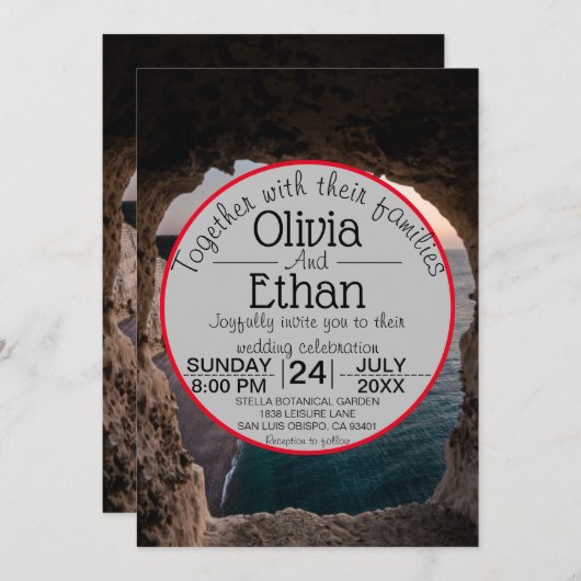 Saacape strandfeest bruiloft uitnodiging (Voorkant / Achterkant)