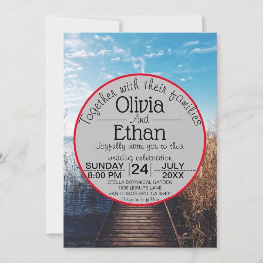 Saacape strandfeest bruiloft uitnodiging (Voorkant)