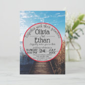 Saacape strandfeest bruiloft uitnodiging (Staand voorkant)