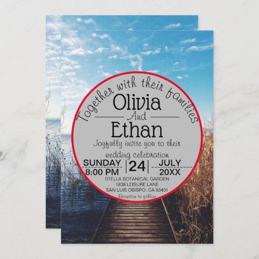 Saacape strandfeest bruiloft uitnodiging (Voorkant / Achterkant)