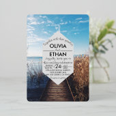 Saacape strandfeest Folie uitnodigen bruiloft Folie Uitnodiging (Staand Voorkant)