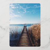 Saacape strandfeest Folie uitnodigen bruiloft Folie Uitnodiging (Achterkant)