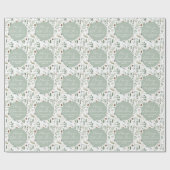 Saaggroene kerst moderne minimale botanische kerst cadeaupapier (Vlak)