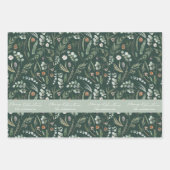 Saaggroene kerst moderne minimale botanische kerst inpakpapier vel (Voorkant 3)