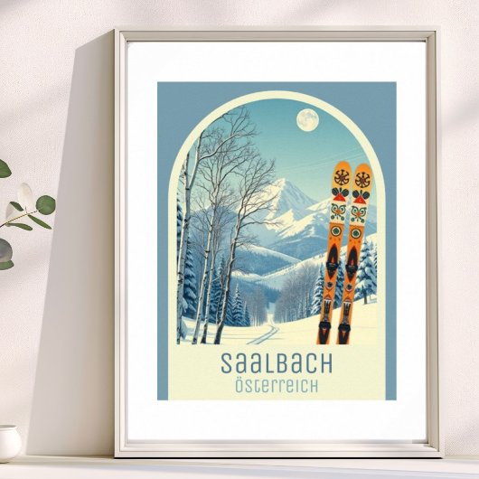 Saalbach Austria Österreich ski vacation Poster